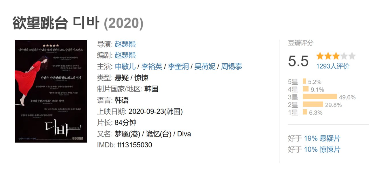 欲望跳台[高码版] Diva 2020.Korean.HD1080P.x264.AAC.中文字幕.CHS.taobaobt.mkv - 夸克网盘 资源封面图