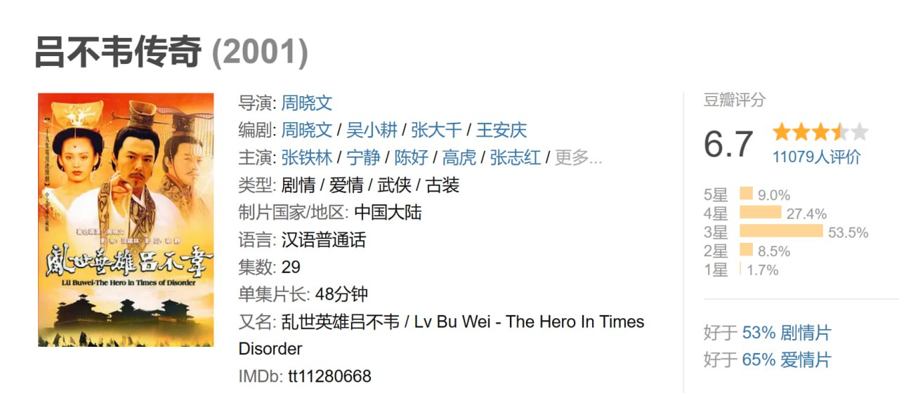 吕不韦传奇 2001 - 夸克网盘 资源封面图