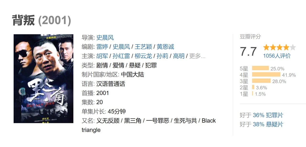 背叛又名黑三角.2001 胡军 柳云龙 孙红雷 - 夸克网盘 资源封面图