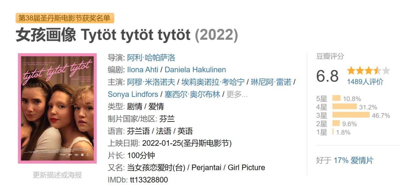 N 女孩画像（2022芬兰）Tytöt tytöt tytöt  - 夸克网盘 资源封面图