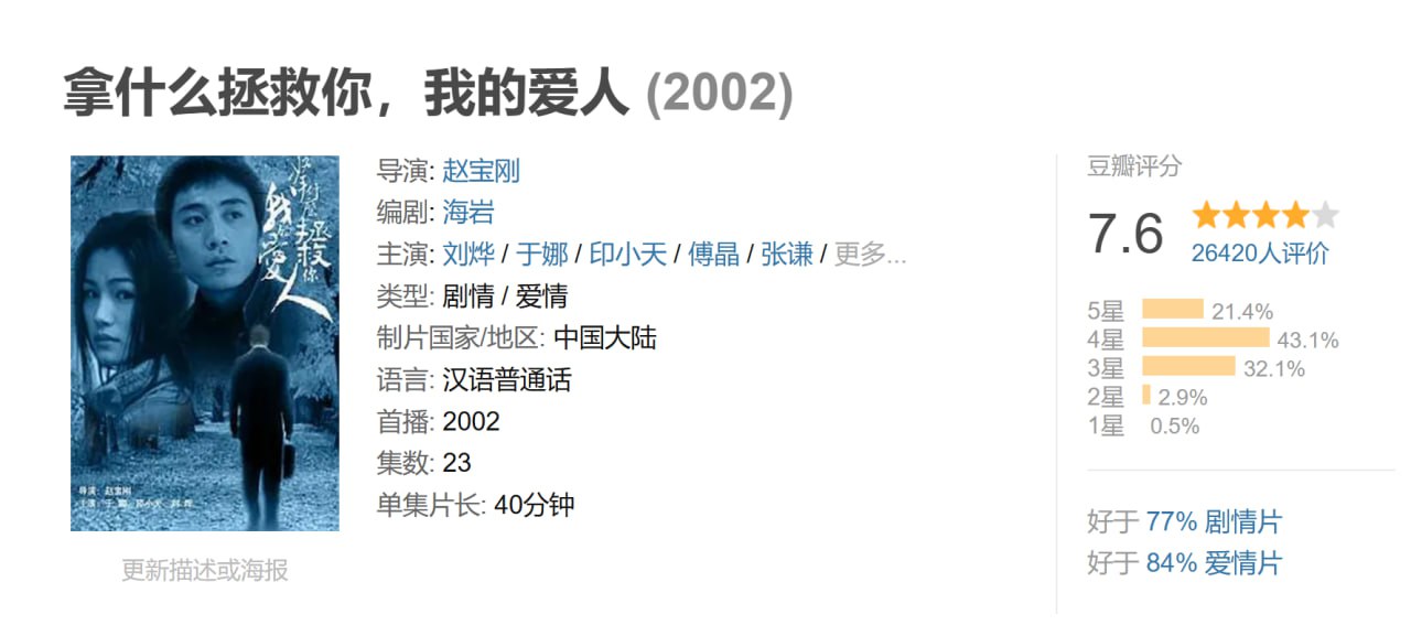 拿什么拯救你我的爱人 高清 - 夸克网盘 资源封面图