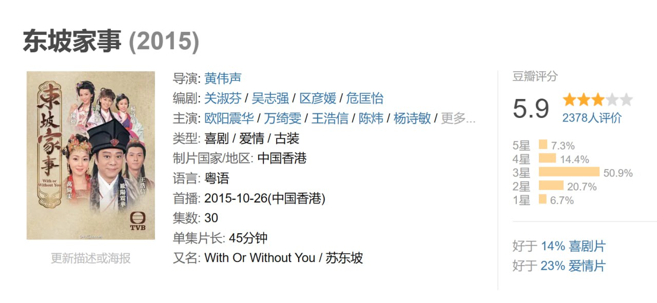 【港剧】东坡家事 - 夸克网盘 资源封面图