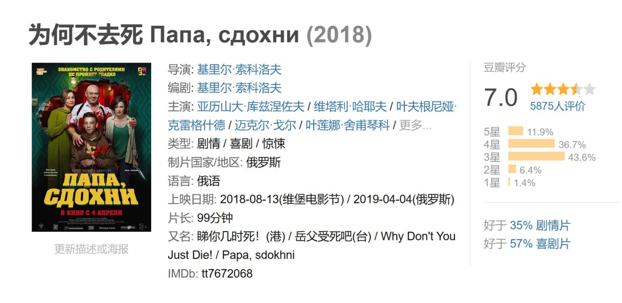 为何不去死 Папа, сдохни (2018) - 夸克网盘 资源封面图