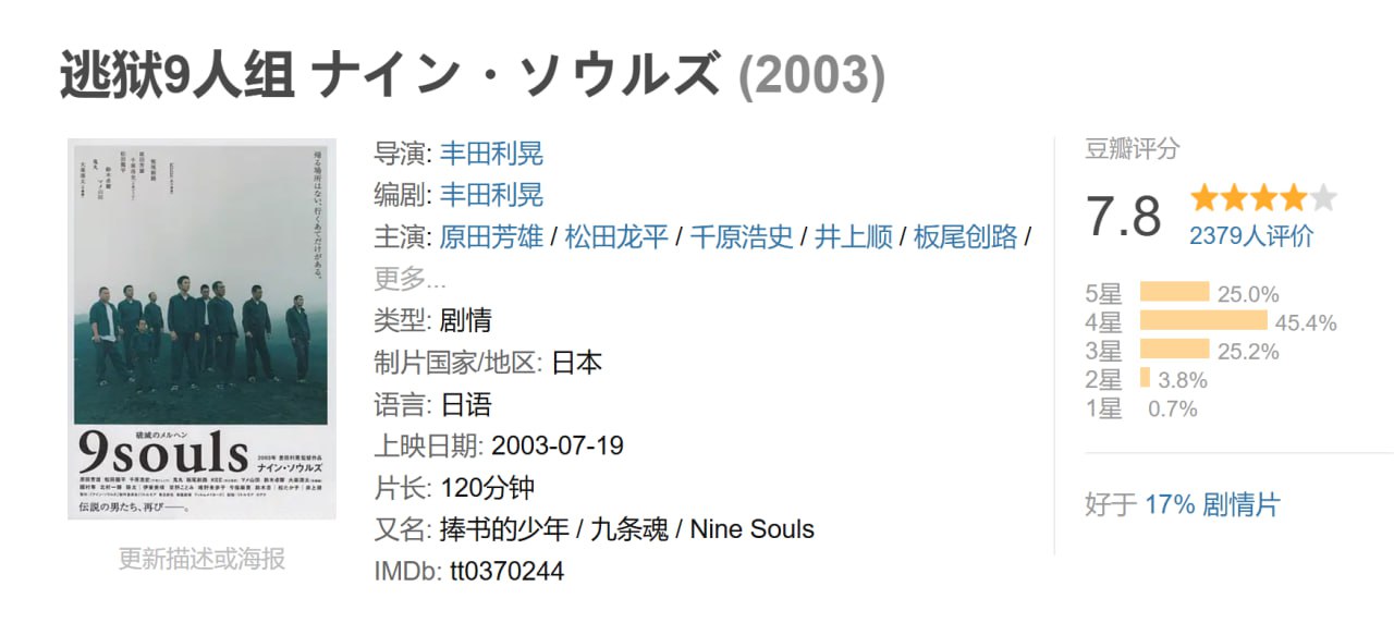 逃狱9人组 ナイン・ソウルズ (2003) - 夸克网盘 资源封面图