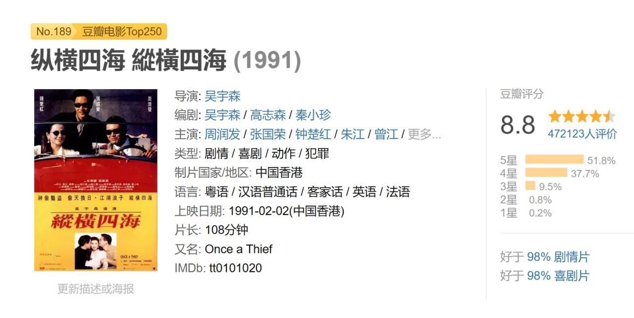 纵横四海.1991.美版蓝光原盘REMUX国粤双语内封国粤中字 - 夸克网盘 资源封面图