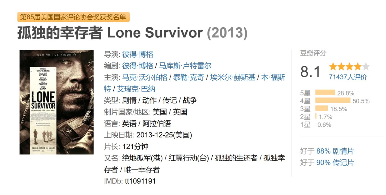 G 孤独的幸存者4K英语中英字幕2013 - 夸克网盘 资源封面图