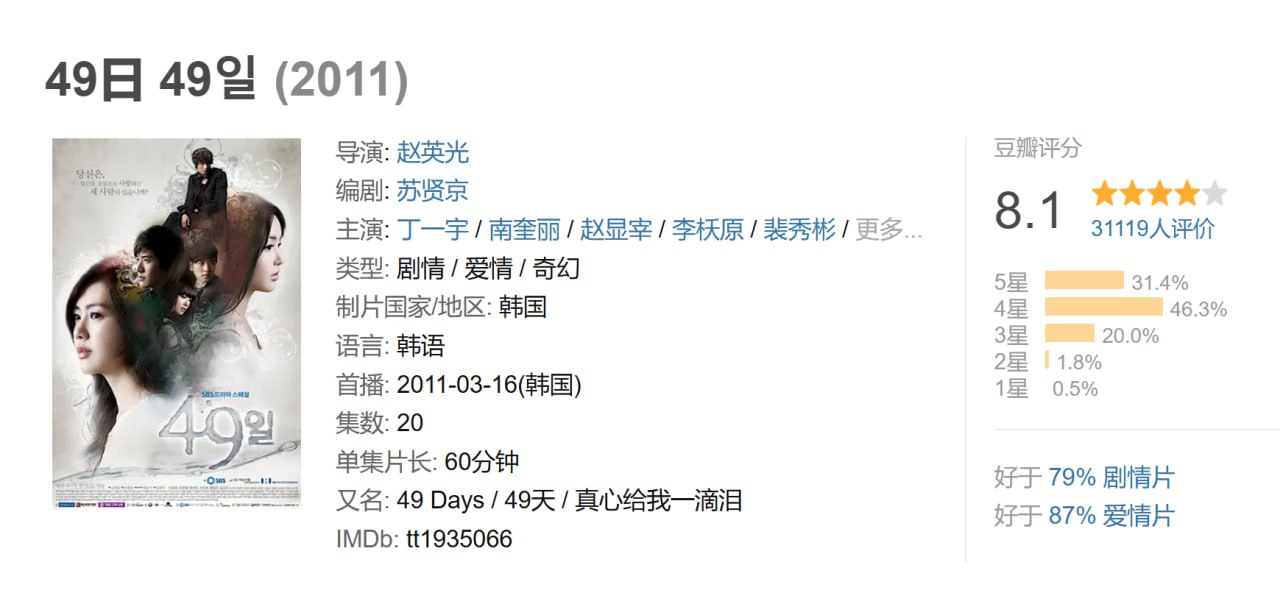49日（2011）1080P.韩语中字.全20集 - 夸克网盘 资源封面图