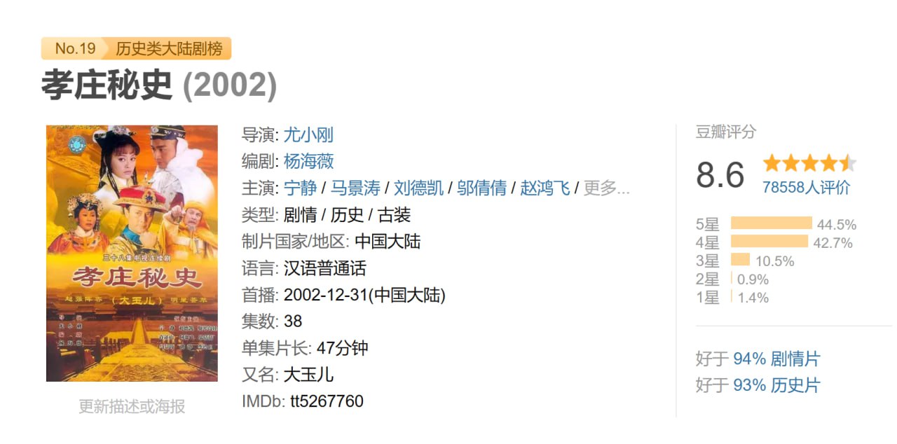 孝庄秘史 2002 - 夸克网盘 资源封面图