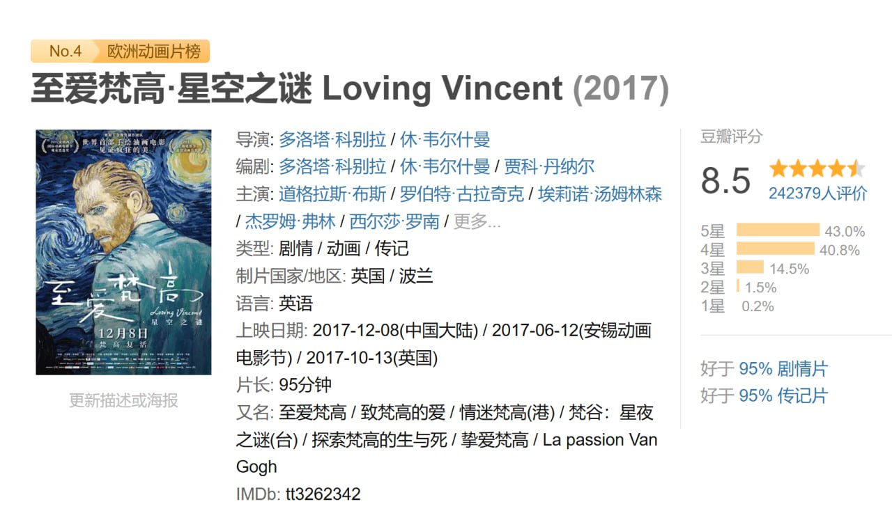 至爱梵高：星空之谜 - 夸克网盘 资源封面图