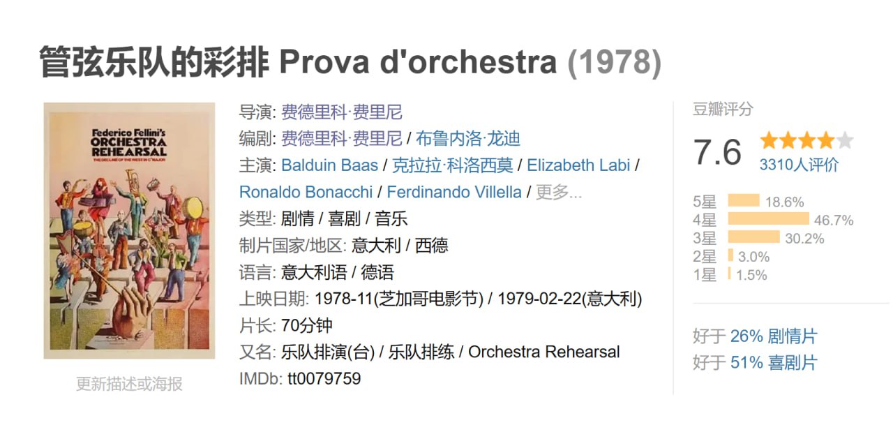 管弦乐队的彩排1978 - 夸克网盘 资源封面图