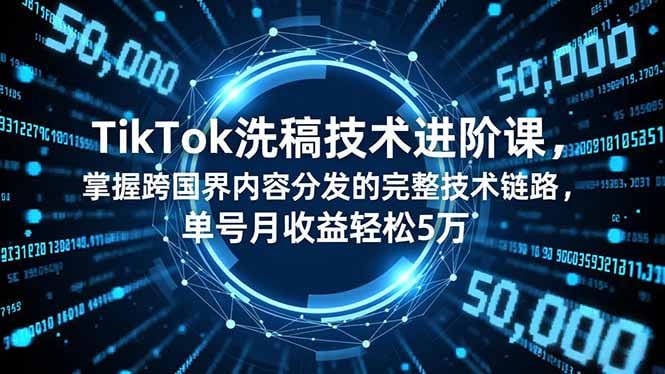 TikTok洗稿技术进阶课 - 夸克网盘 资源封面图