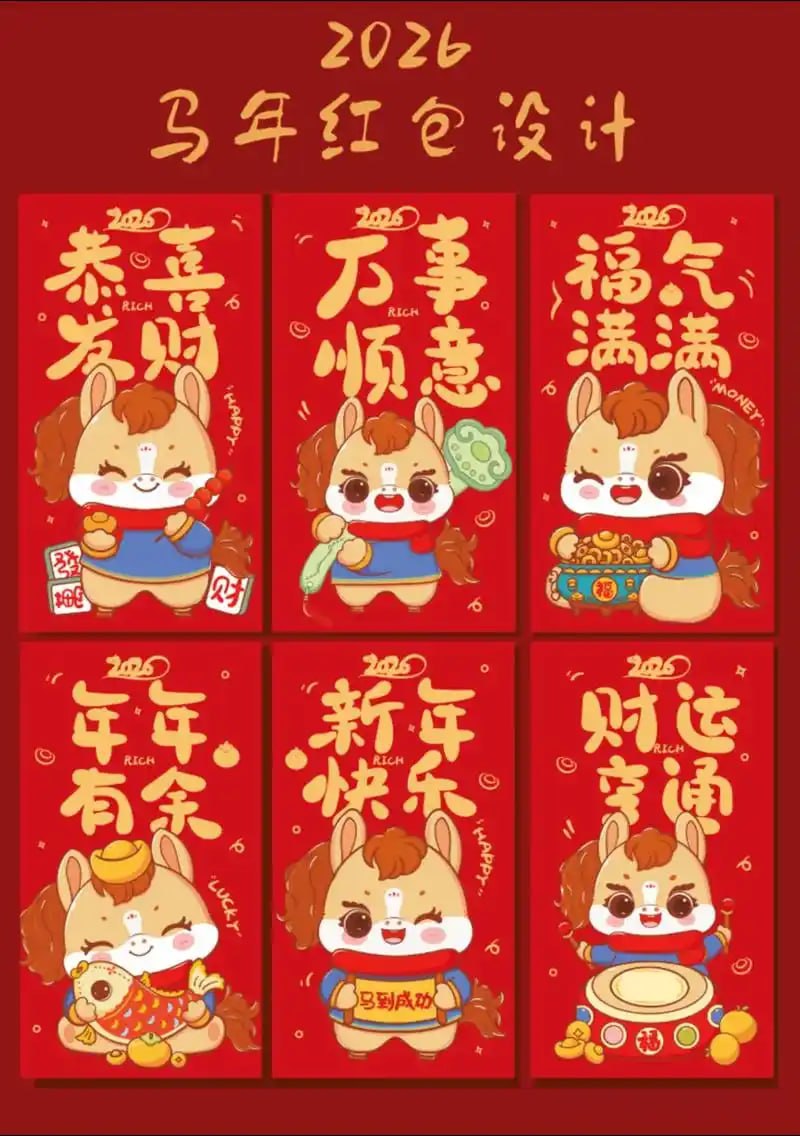 2026马年新春红包封面设计模板合集 (AI+PSD) - 百度网盘 资源封面图