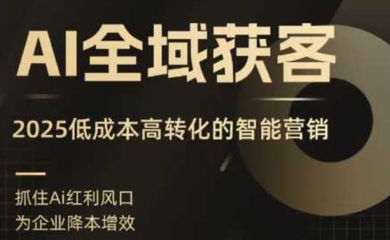 AI全域获客实训营，2025低成本高转化的智能营销，精准找客，高效营销 - 夸克网盘 资源封面图