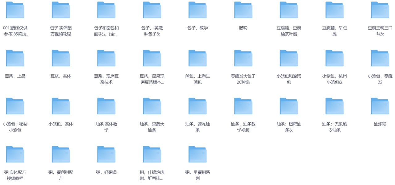 早餐面食面点小吃配方大全 - 夸克网盘 资源封面图