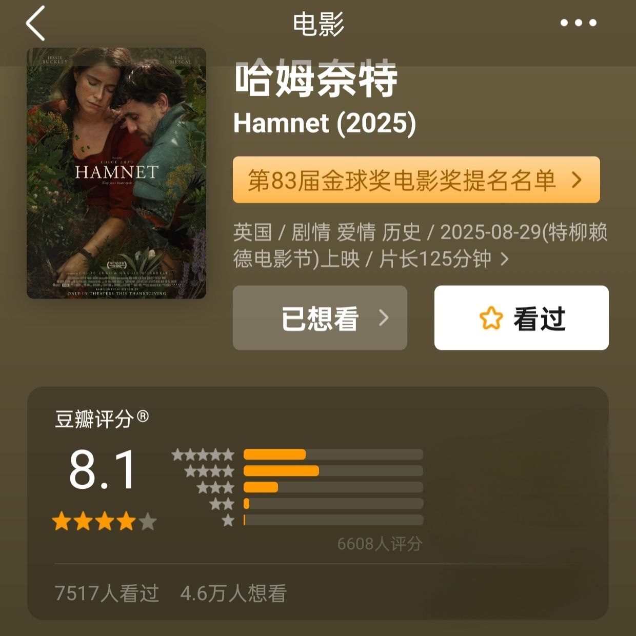哈姆奈特 Hamnet (2025) - 夸克网盘 资源封面图