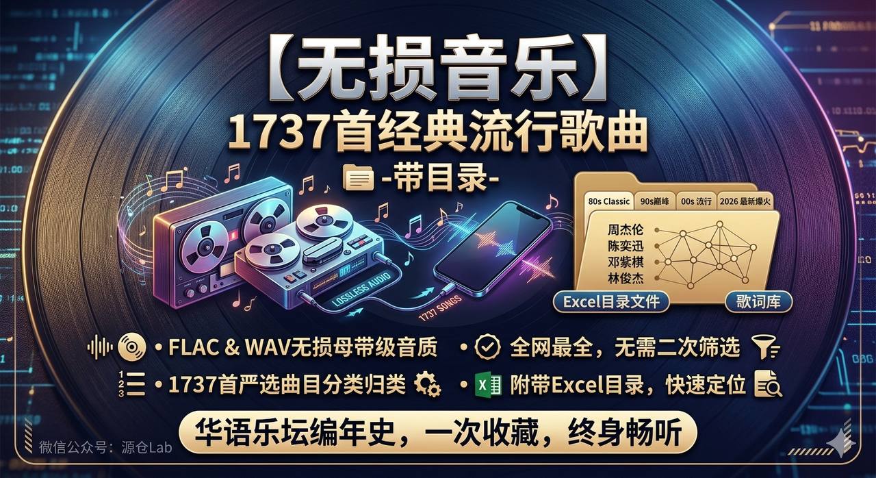 【无损音乐】1737首经典流行歌曲-带目录 - 夸克网盘 资源封面图