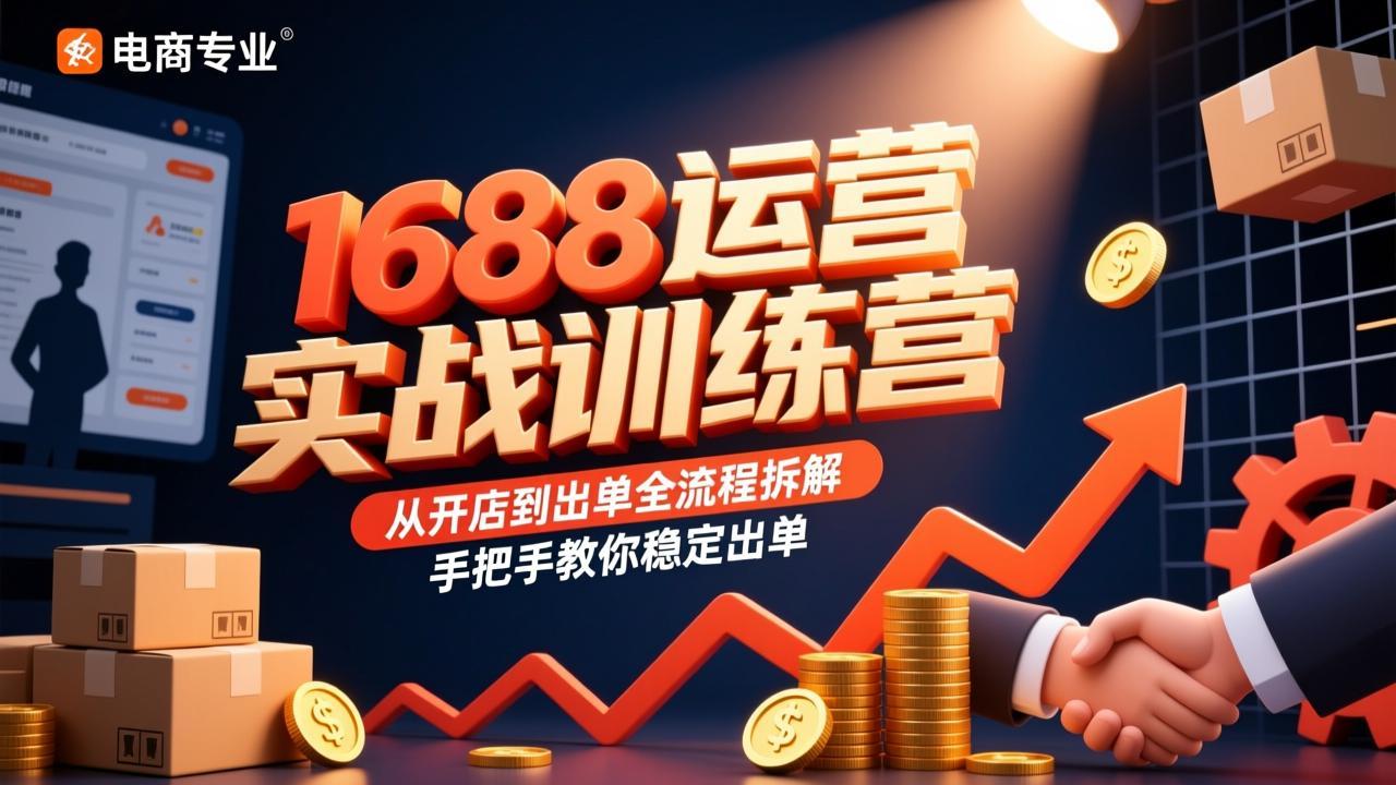 1688运营实战训练营，从开店到出单全流程拆解，手把手教你稳定出单 - 夸克网盘 资源封面图